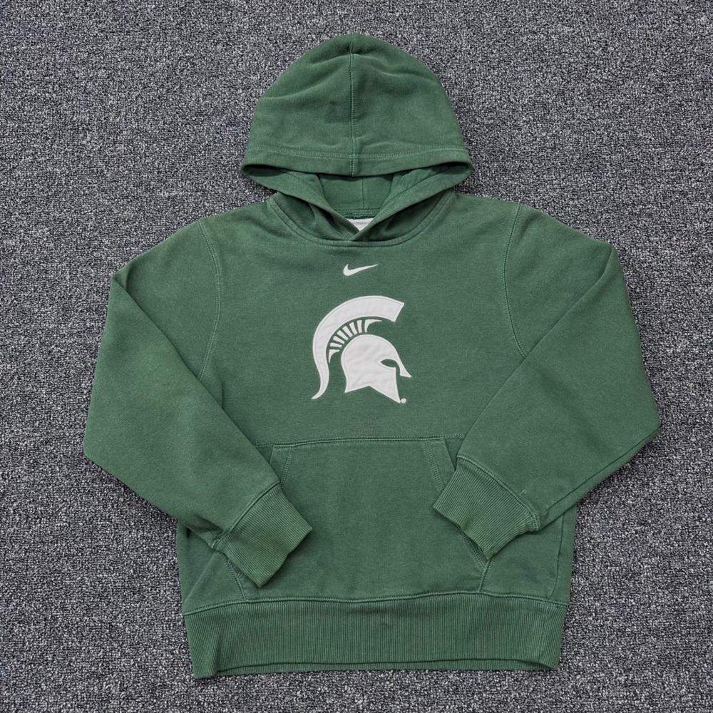 Nike Michigan State Spartans Hoodie Youth M 10-12 Green Logo Center Swoosh NCAA